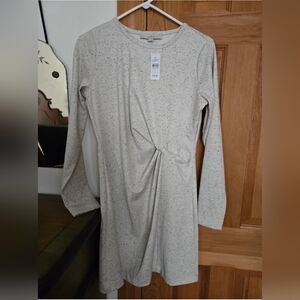 LOFT Grey With Flecks Of Blue Long Sleeve Dress Sz Small NWT